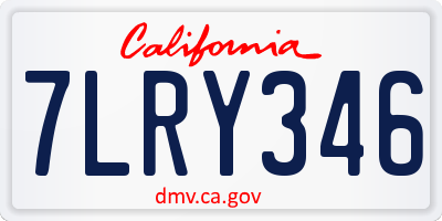 CA license plate 7LRY346