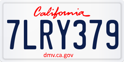 CA license plate 7LRY379