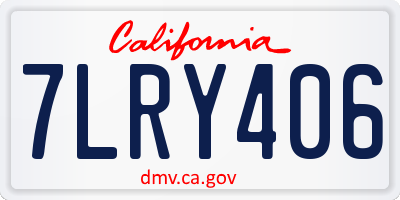 CA license plate 7LRY406