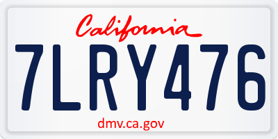 CA license plate 7LRY476