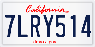CA license plate 7LRY514
