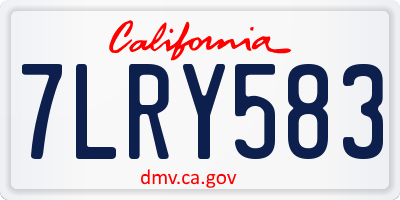 CA license plate 7LRY583