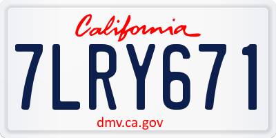 CA license plate 7LRY671