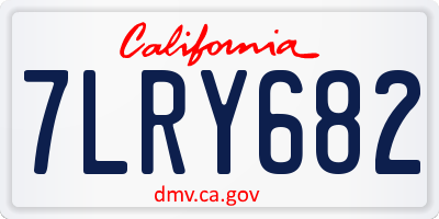CA license plate 7LRY682