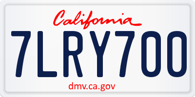 CA license plate 7LRY700
