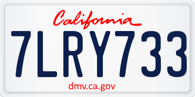 CA license plate 7LRY733
