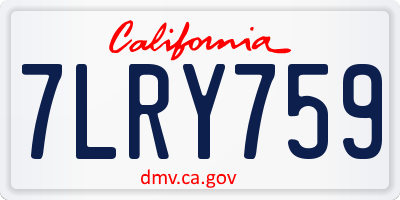 CA license plate 7LRY759
