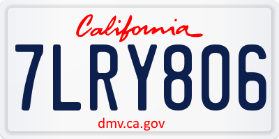 CA license plate 7LRY806