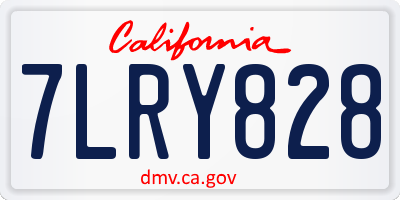 CA license plate 7LRY828