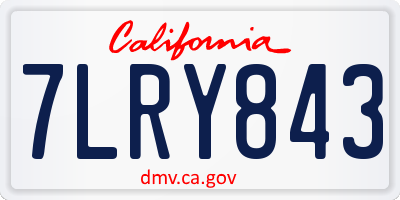 CA license plate 7LRY843
