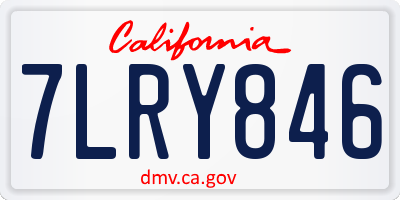 CA license plate 7LRY846