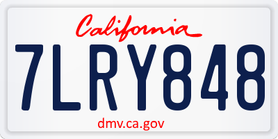 CA license plate 7LRY848