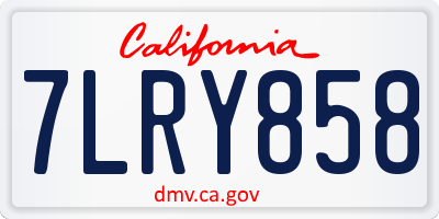 CA license plate 7LRY858