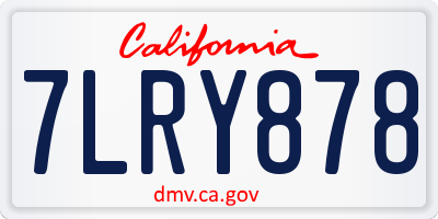 CA license plate 7LRY878