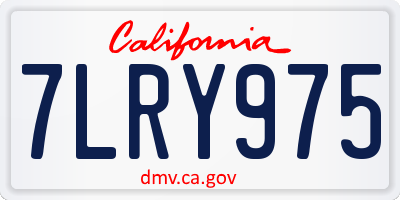 CA license plate 7LRY975