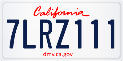 CA license plate 7LRZ111