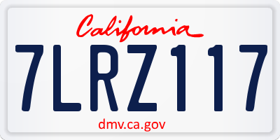 CA license plate 7LRZ117