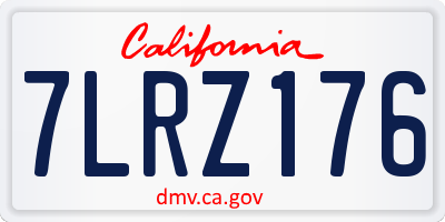 CA license plate 7LRZ176