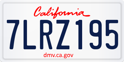 CA license plate 7LRZ195