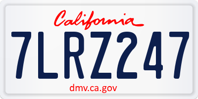CA license plate 7LRZ247