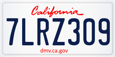CA license plate 7LRZ309