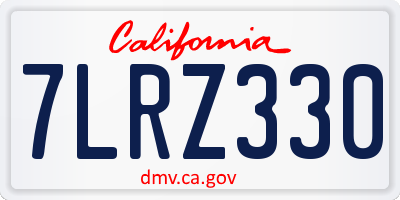 CA license plate 7LRZ330