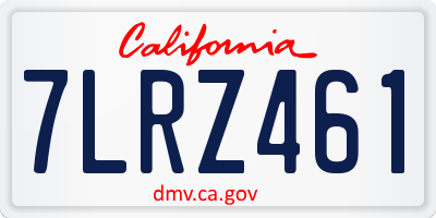CA license plate 7LRZ461