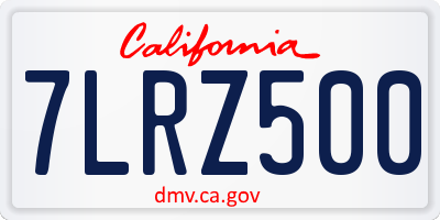 CA license plate 7LRZ500