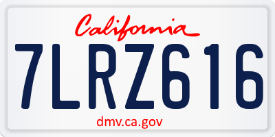 CA license plate 7LRZ616