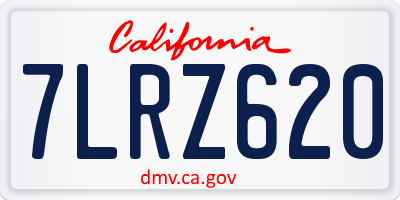 CA license plate 7LRZ620