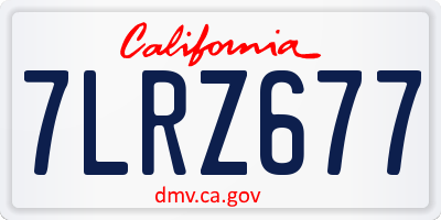 CA license plate 7LRZ677