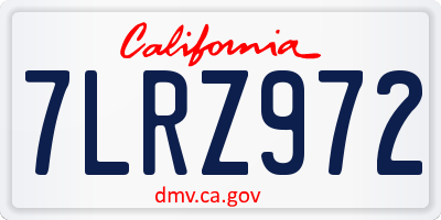 CA license plate 7LRZ972