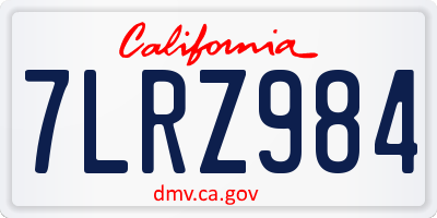 CA license plate 7LRZ984