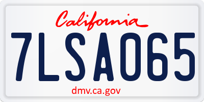 CA license plate 7LSA065