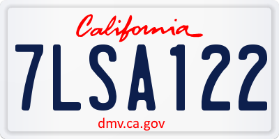 CA license plate 7LSA122