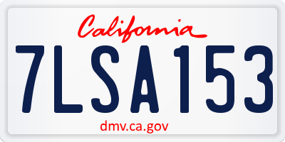 CA license plate 7LSA153