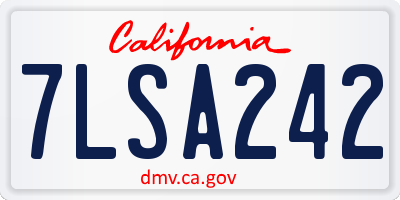 CA license plate 7LSA242
