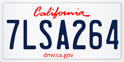 CA license plate 7LSA264