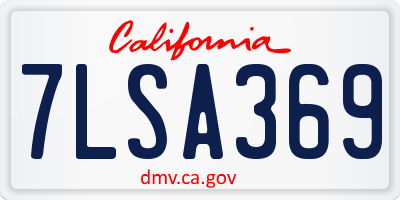 CA license plate 7LSA369
