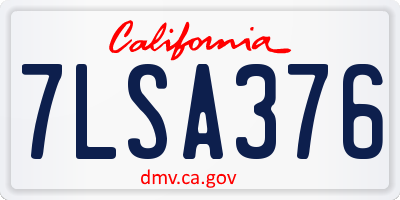 CA license plate 7LSA376