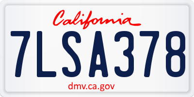 CA license plate 7LSA378