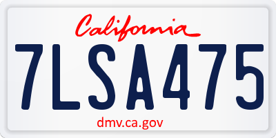 CA license plate 7LSA475