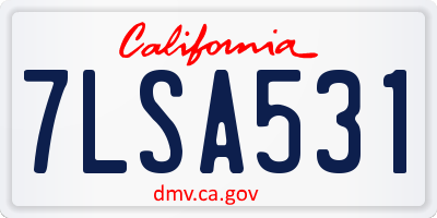 CA license plate 7LSA531
