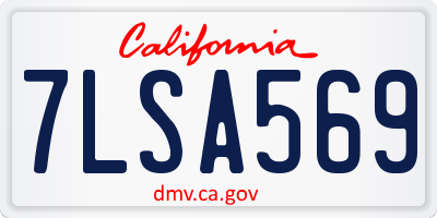 CA license plate 7LSA569