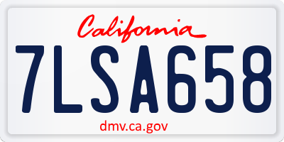 CA license plate 7LSA658