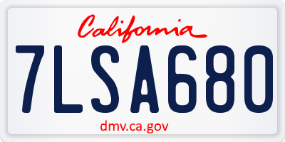 CA license plate 7LSA680