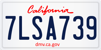 CA license plate 7LSA739