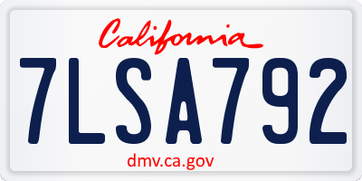 CA license plate 7LSA792