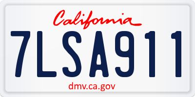 CA license plate 7LSA911