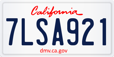 CA license plate 7LSA921